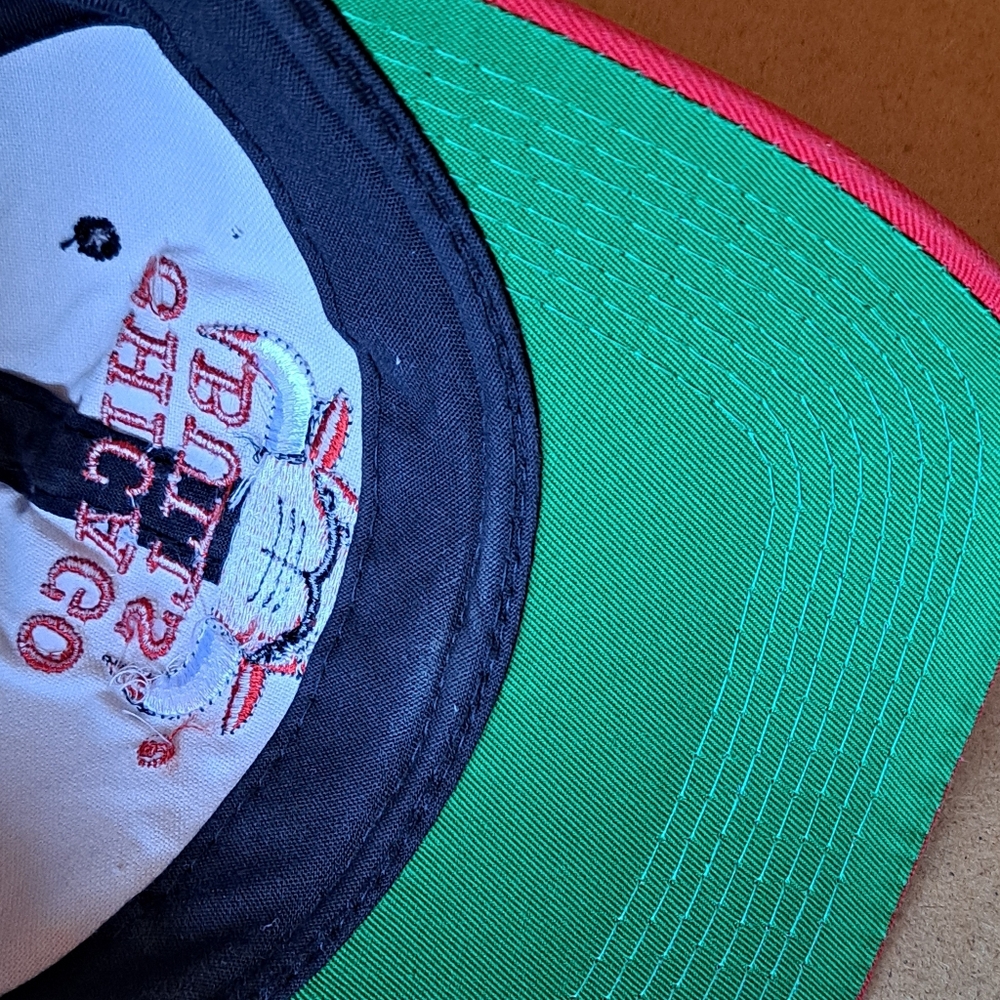 Vintage 1993 Chicago Bulls Snapback Hat Cap Black Red NBA Product - Picture 4 of 7